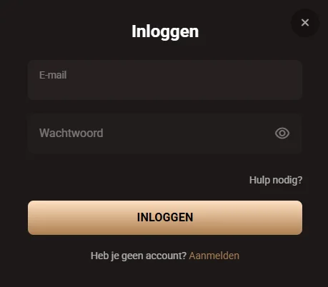 LegionBet Inloggen venster en knop